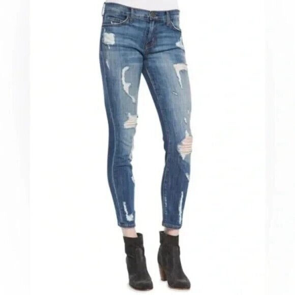 Current Elliot Stiletto Skinny Jeans Jodie Shredded Cotton Stretch Size 24 - Picture 10 of 10